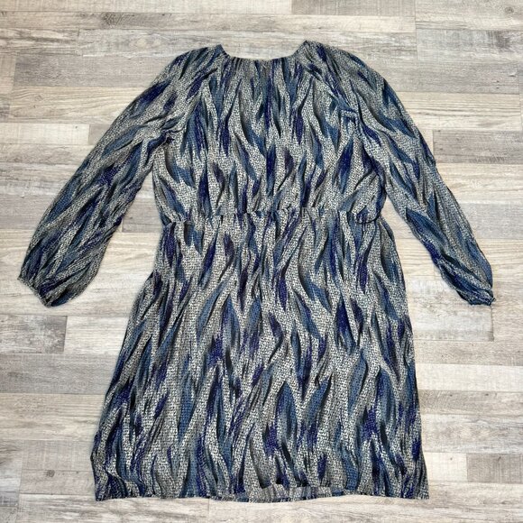 Kelly By Clinton Kelly blue grey lined long sleeve dress elastic waist XL P21 - Picture 6 of 6